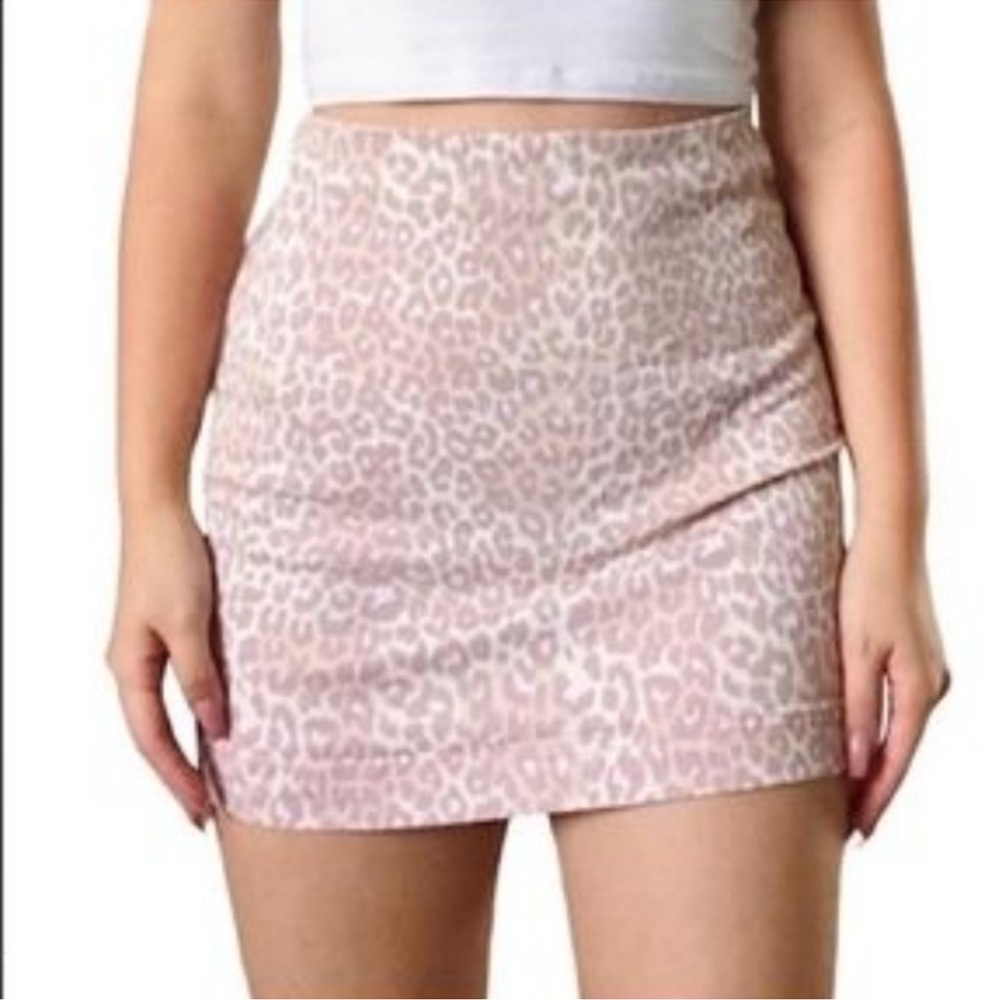 Wild Fable Mauve Pink Leopard Print Mini Skirt - Picture 3 of 6